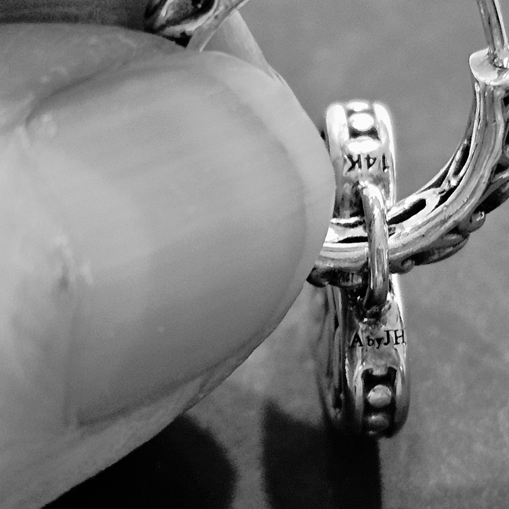 A By John Hardy 925 and 14K Hoop Earrings With Heart Charms - Picture 12 of 15